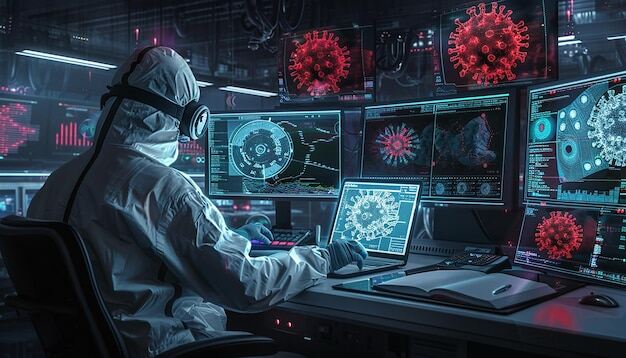 hazmatsuited-scientist-working-laptop-surrounded-by-futuristic-screens-dark-hightech-lab_1021867-106252