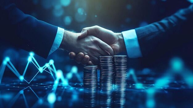 increasing-revenue-successful-partnership-concept-handshake-stack-coins-with-technology_397852-468